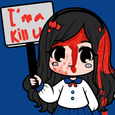 a girl holding a sign