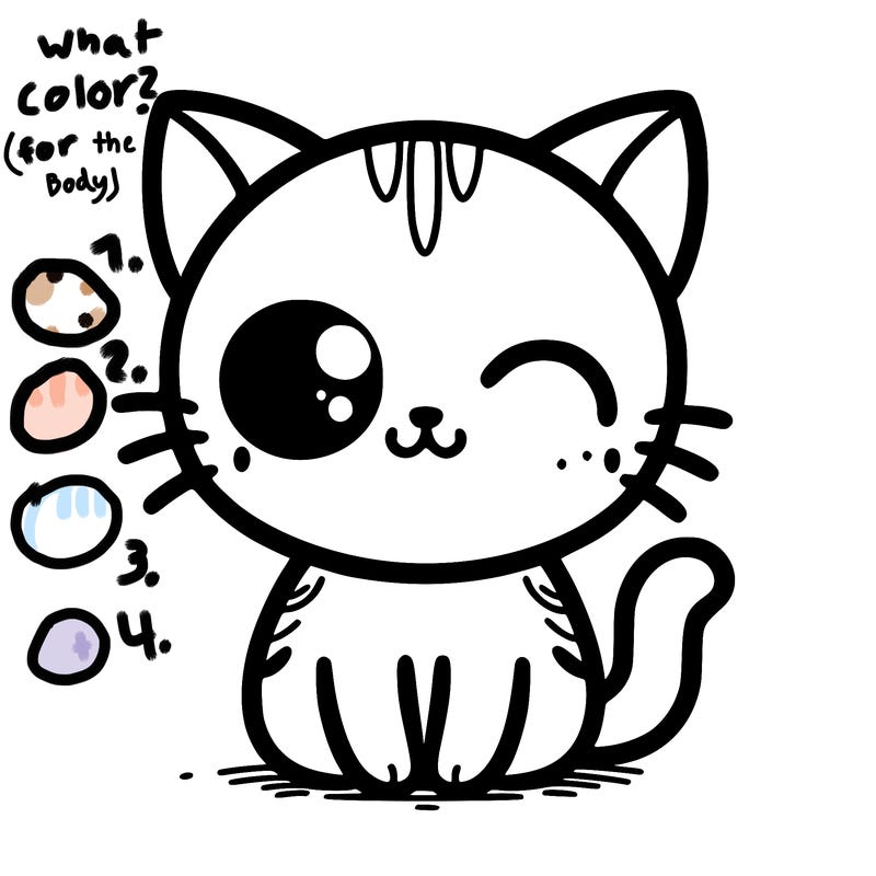 super simple cute kitten with one eye