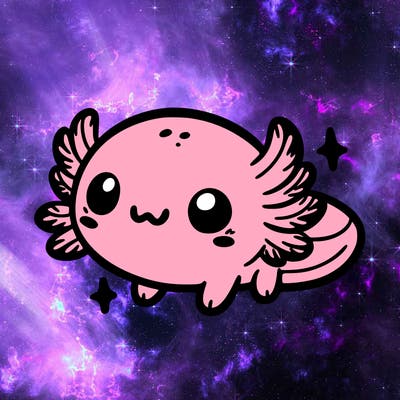cute easy baby axolotl