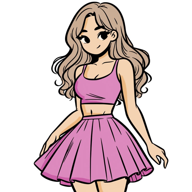 woman in a skirt and crop top