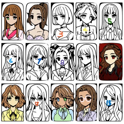 girls that look diffrent anime