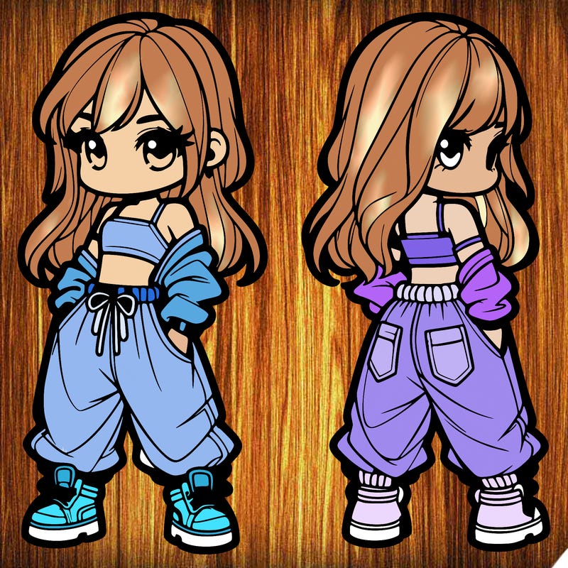 girl in crop top and baggy pants