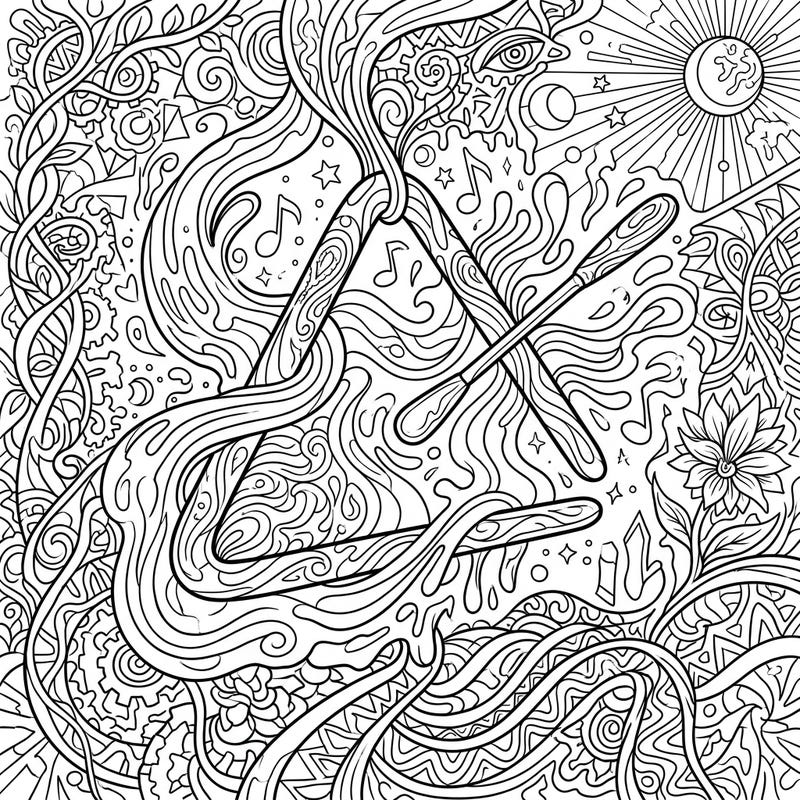 Prepare for an artistic journey with this mesmerizing psychedelic triangle coloring page. Its intricate designs and flowing patterns offer a truly unique coloring experience for adults and teens.
