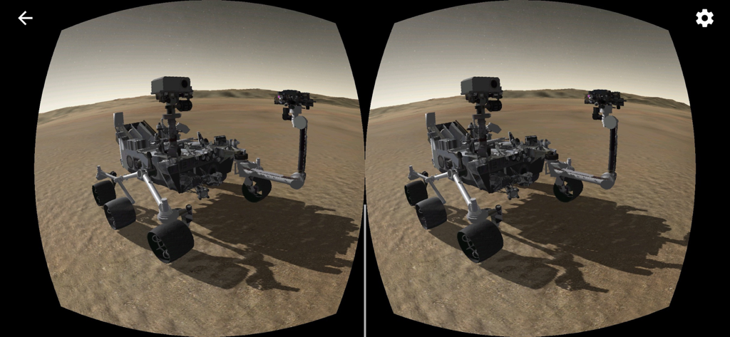 Solar System Scope VR - Split screen virtual reality view of the Curiosity rover exploring the Martian surface