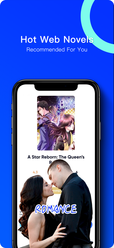 Dolphin Reader - Dolphin Reader app screen showing hot web novels and romance stories for readers