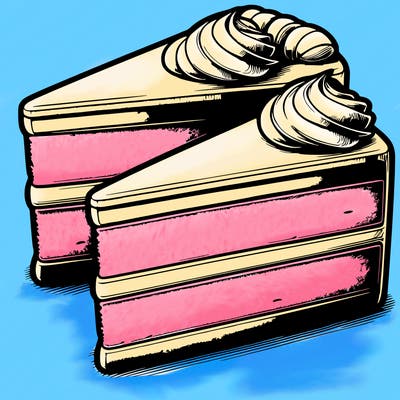 realistic cake slices