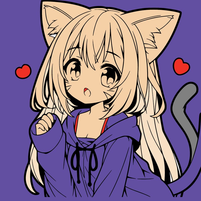 anime girl cat