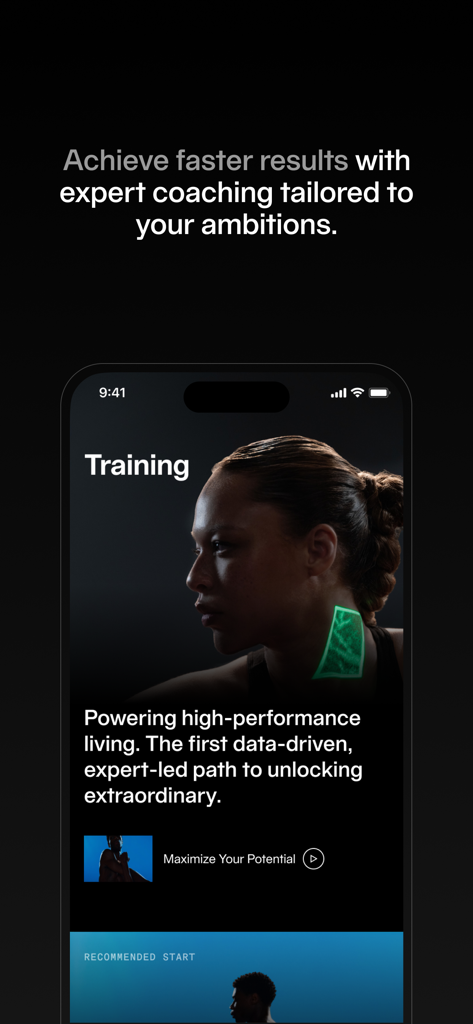 Equinox+ - Equinox plus app training screen featuring expert coaching for high performance living