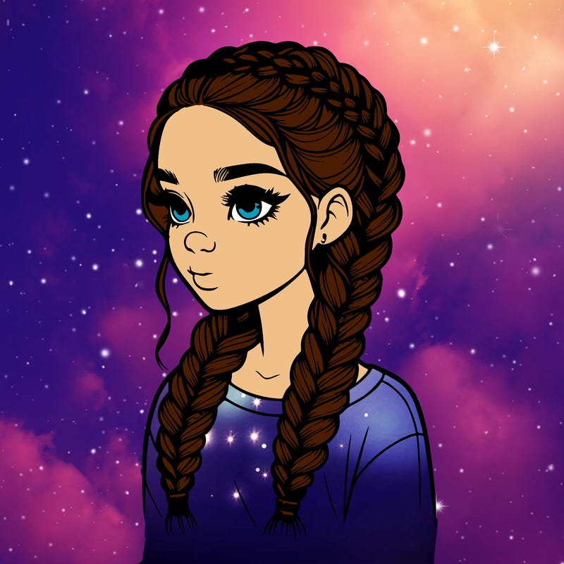 realistic girl with braids