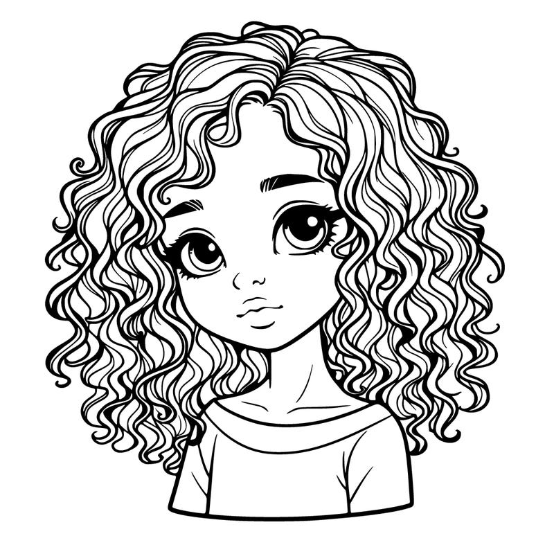 realistic girl with curly hair