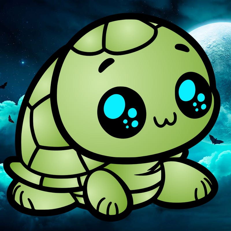 cute little animated turtle