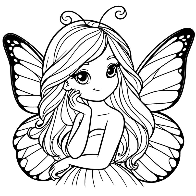 butterfly fairy with realistic hair