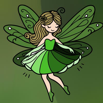 create a fairy with wings flying