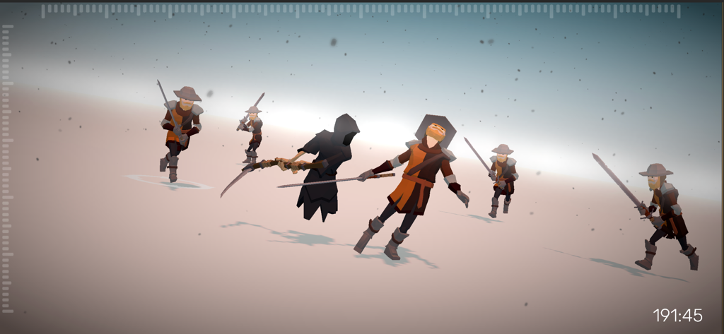 Low poly medieval warriors in a tactical puzzle combat scene