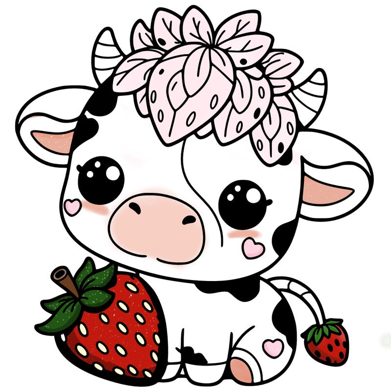 cute strawberry cow