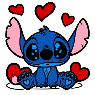 stitch hearts cute