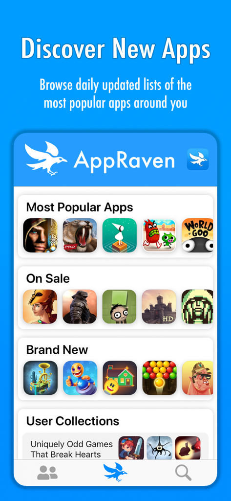 AppRaven: Apps Gone Free - AppRaven interface showing categories for popular and on sale apps