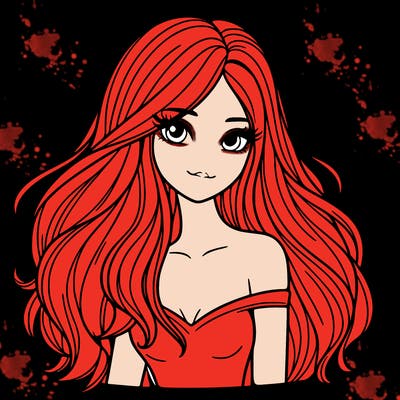 a beautiful girl with her hair down