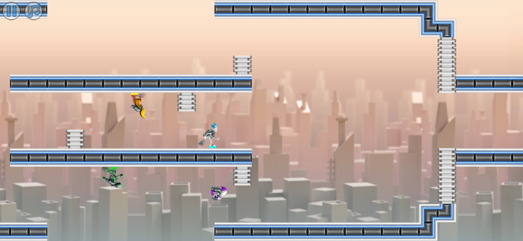 G-Switch 2 - G-Switch 2 로컬 멀티플레이어 모드에서 경주하는 4명의 플레이어