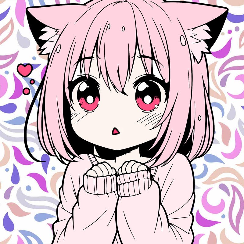 shy anime catgirl