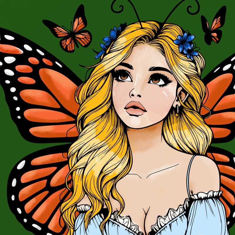 butterfly fairy realistic girl