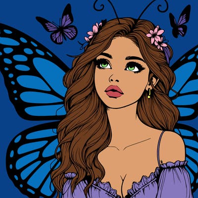 butterfly fairy realistic girl