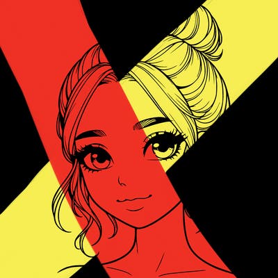 realistic pretty girl with hair in bun