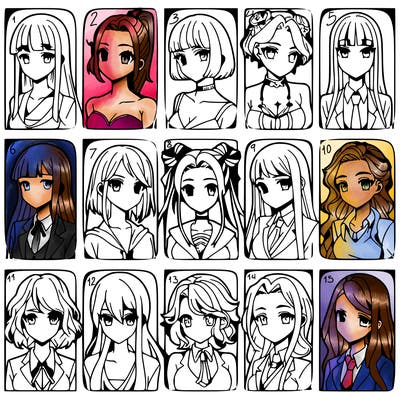 girls that look diffrent anime