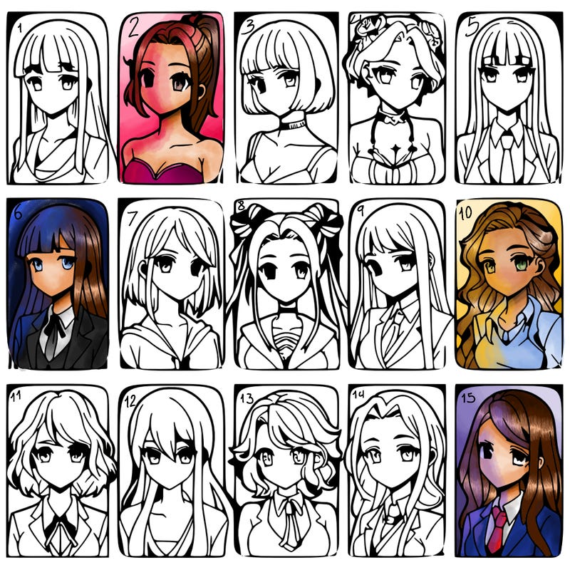 girls that look diffrent anime