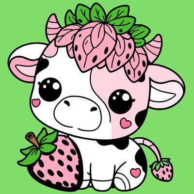 cute strawberry cow