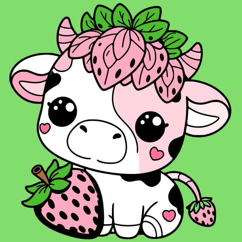 cute strawberry cow