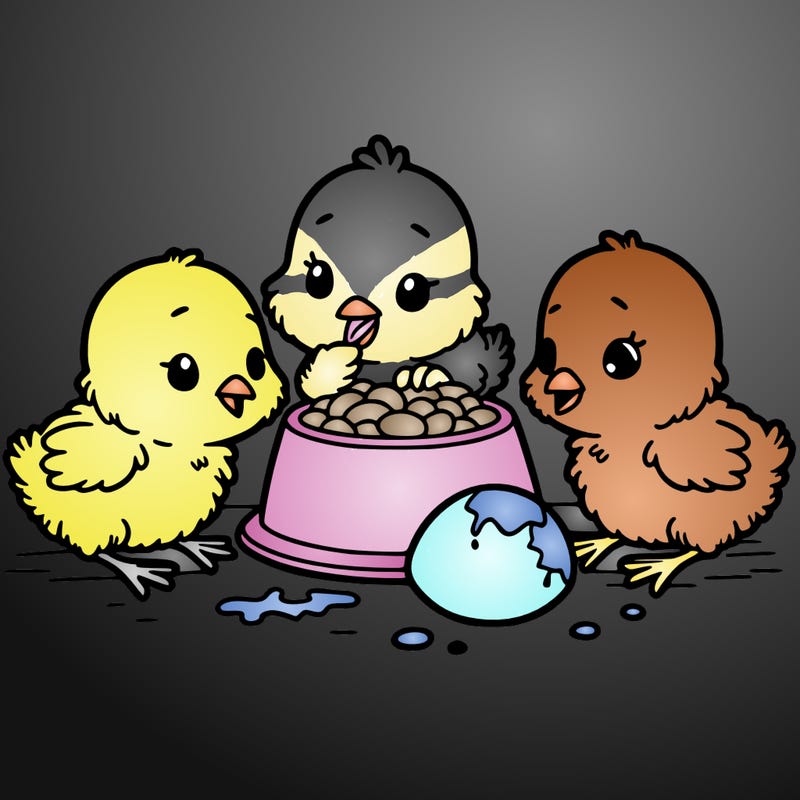 chicks eating