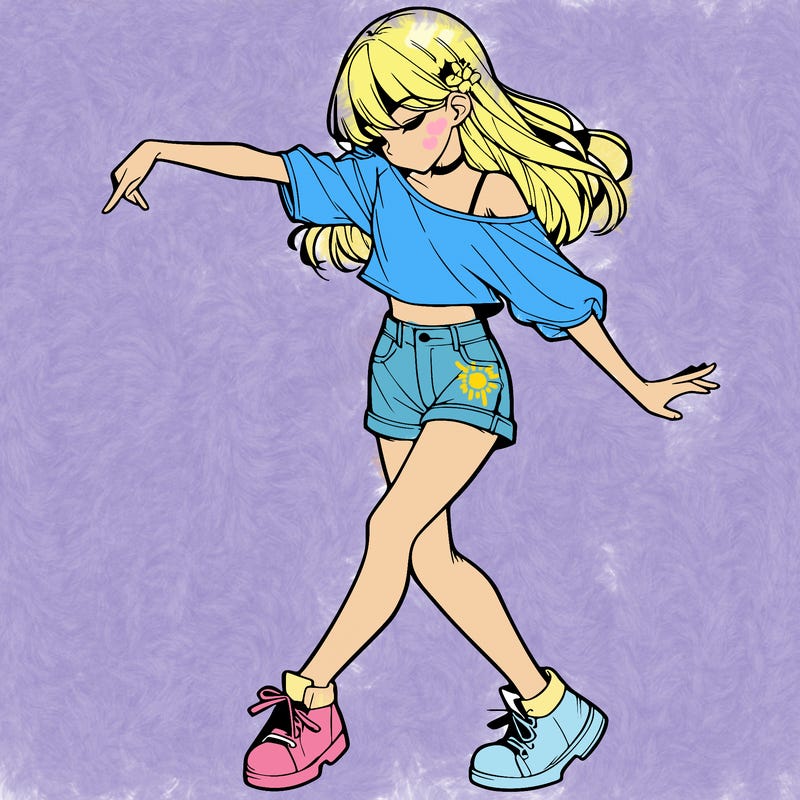 realistic girl danceing
