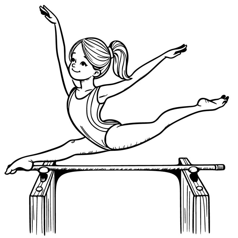 gymnastics girl on bar