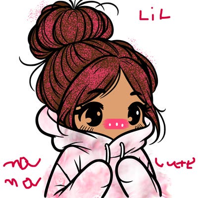 shy girl in big hoodie with messy bun