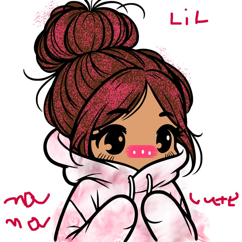 shy girl in big hoodie with messy bun