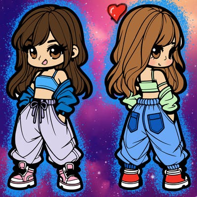 girl in crop top and baggy pants