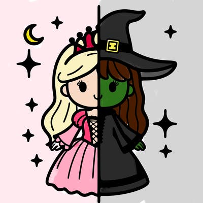 split princess and witch