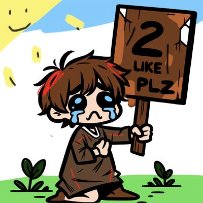 small poor toddler crying with sign that says 2 like plz