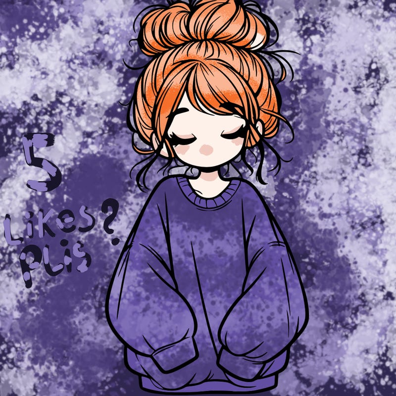 girl with baggy sweatshirt and messy bun