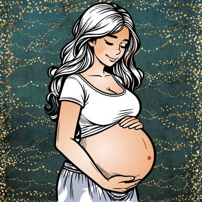 woman heavily pregnant realistic