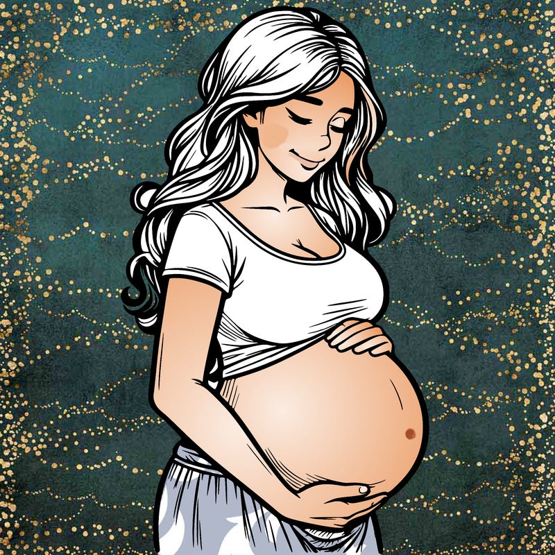 woman heavily pregnant realistic