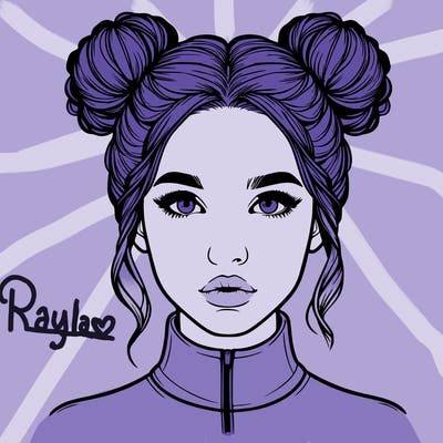 realistic woman that has space buns