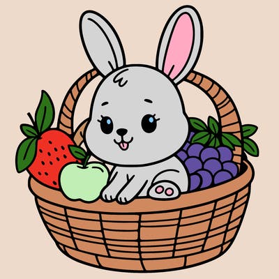 bunny in a fruit basket