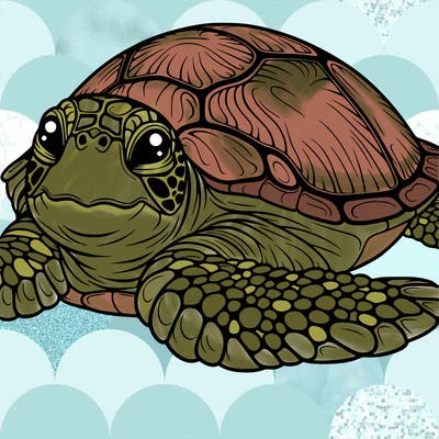 a sea turtle (realistic)