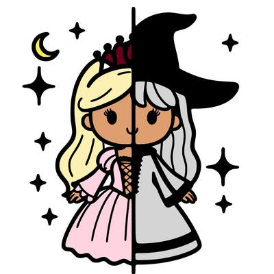 split princess and witch