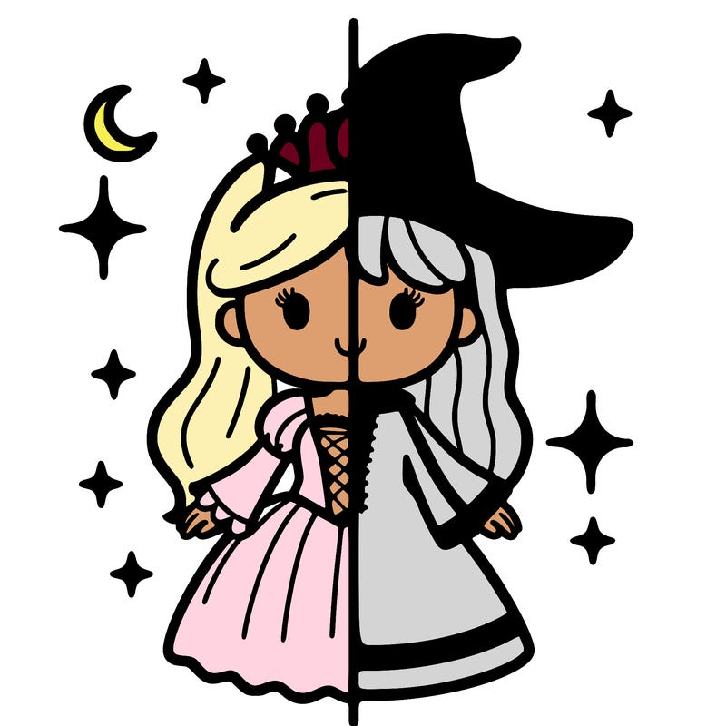 split princess and witch