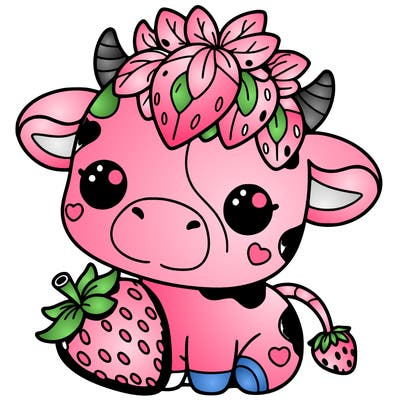 cute strawberry cow