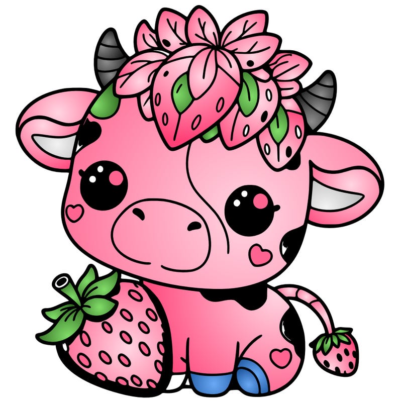 cute strawberry cow