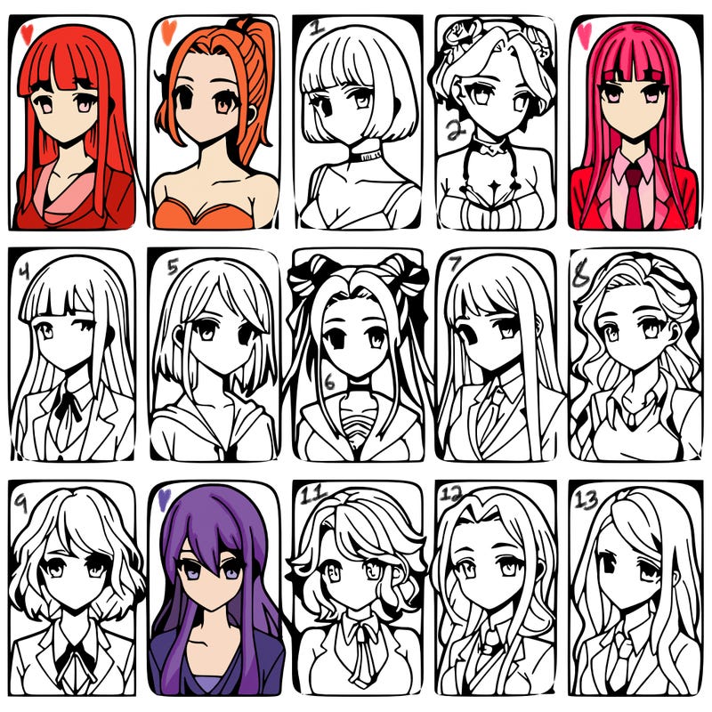 girls that look diffrent anime